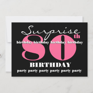 80th SURPRISE Birthday Party Invitation Template