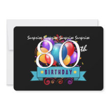 80th SURPRISE Birthday Party Invitation Template