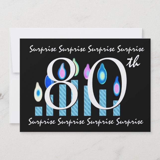 80th SURPRISE Birthday Party Invitation Template (Front)