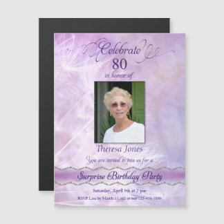 80th Surprise Birthday Party Magnetic Invitations