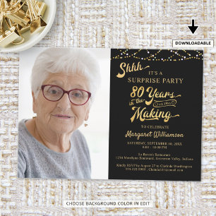 80th Surprise Birthday YEARS IN THE MAKING Photo Invitation