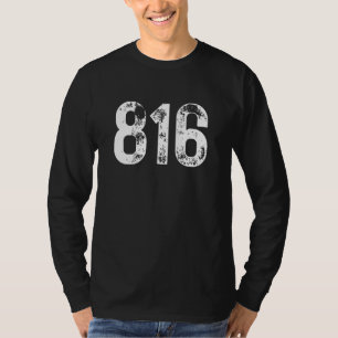 816 Area Code Kansas City MO Mobile Telephone Area T-Shirt