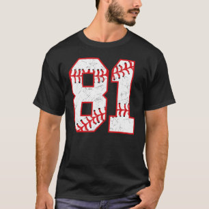81 Birthday Baseball Theme Bday Party Celebration  T-Shirt