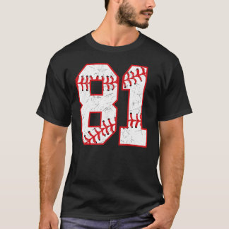 81 Birthday Baseball Theme Bday Party Celebration T-Shirt