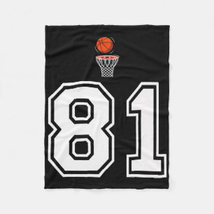 81 Number Basketball Style Vintage White Premium Fleece Blanket