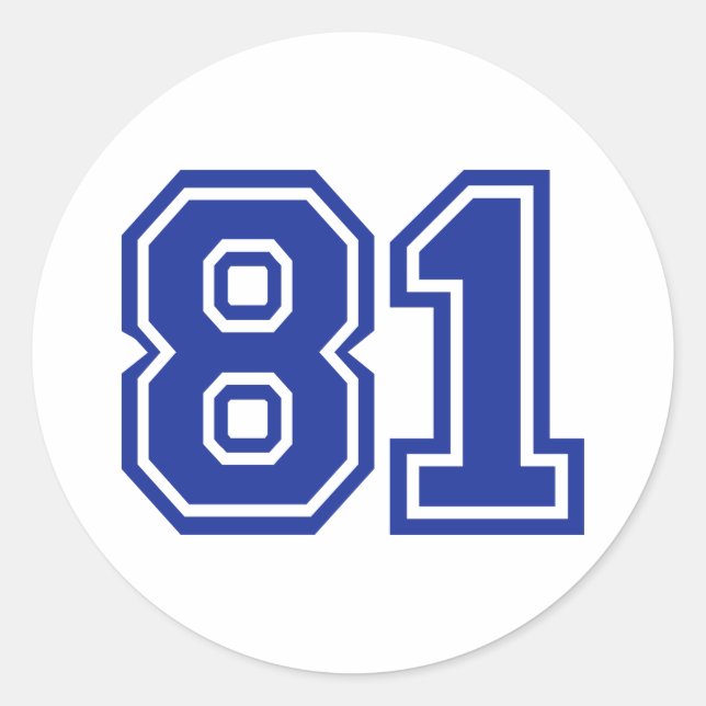 81 - number classic round sticker (Front)