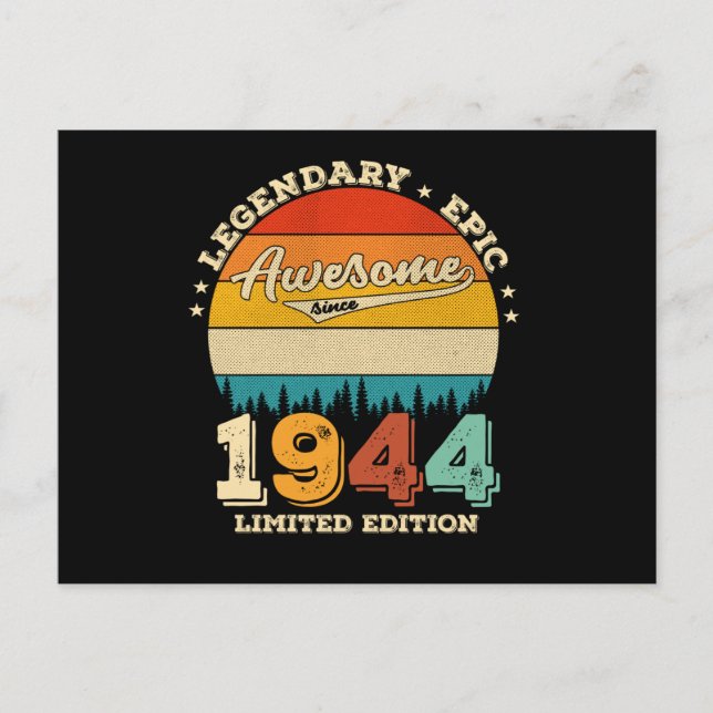 81 Year Old Bday 1944 Awesome 81st Birthday Gift Postcard (Front)