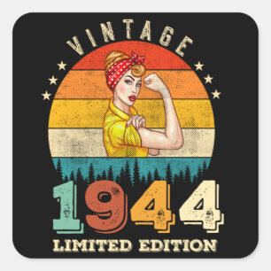 81 Year Old Bday 1944 Vintage 81st Birthday Women Square Sticker