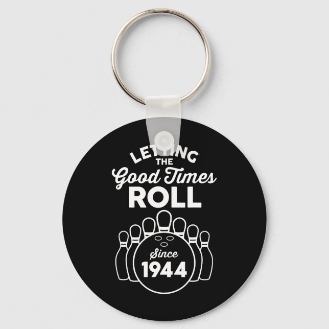 81 Year Old Bowler 81st Birthday Bowling  Key Ring (Front)
