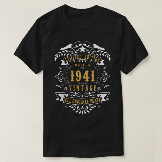 81 Years Old 81st Birthday Made Born in 1941 Men W T-Shirt (Design Front)