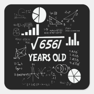 81 Years Old Bday Math Teacher 81st Birthday Gift Square Sticker