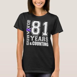 81 Years Survivor I Wear Purple Ribbon Lupus Aware T-Shirt