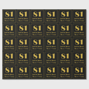 81st Birthday ~ Art Deco Inspired Look "81", Name Wrapping Paper
