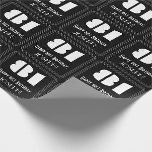 81st Birthday: Art Deco Inspired Look "81" & Name Wrapping Paper