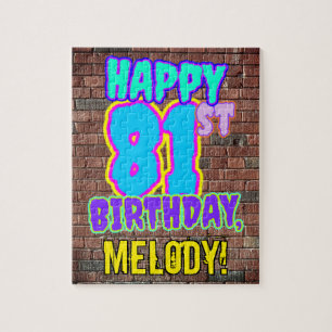 81st Birthday ~ Fun, Urban Graffiti Inspired Look Jigsaw Puzzle