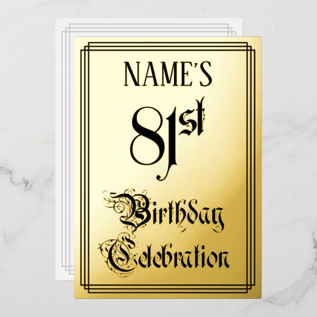81st Birthday Party — Elegant Script + Custom Name (Front/Back)