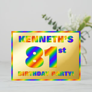 81st Birthday Party — Fun, Rainbow Spectrum “81”