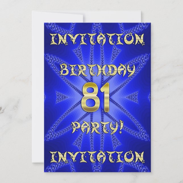 81st Birthday party invitation (Front)