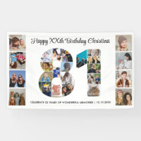 81st Birthday Party Number 81 Photo Collage