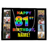 81st Birthday: Rainbow Text, Custom Photos & Name