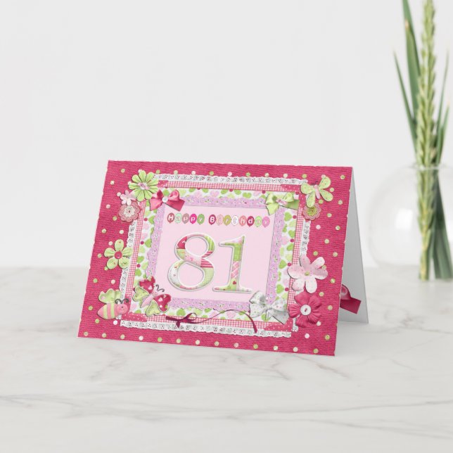 81st birthday scrapbooking style card (Front)