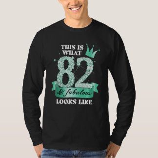 82 & Fabulous I Turquoise Black Party Group Photo T-Shirt