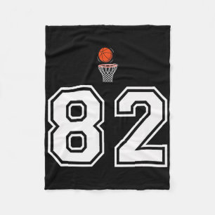 82 Number Basketball Style Vintage White Premium  Fleece Blanket