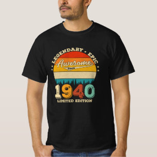 82 Year Old Awesome Since 1940 82nd Birthday Gift T-Shirt