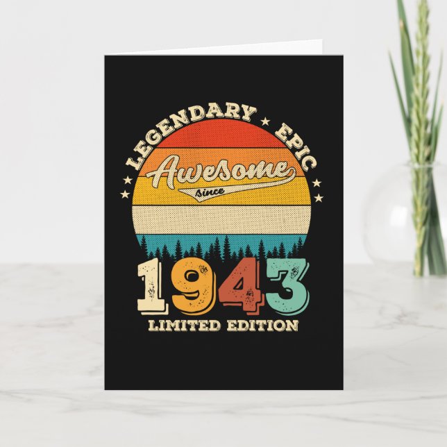 82 Year Old Bday 1943 Awesome 82nd Birthday Gift Card (Front)