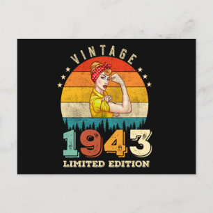 82 Year Old Bday 1943 Vintage 82nd Birthday Women Postcard