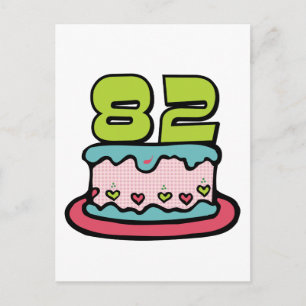 82 Year Old Birthday Cake Postcard