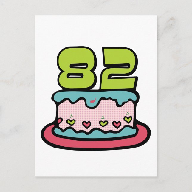 82 Year Old Birthday Cake Postcard (Front)