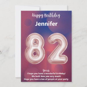 82 year old Happy Birthday card
