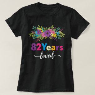 82 Years Loved – Cheerful Anniversary Graphic T-Shirt