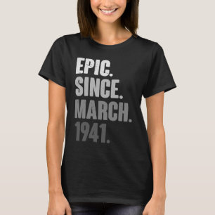 82 Years Old Vintage 1941 March Birthday 82nd Deco T-Shirt