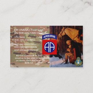 82nd AD Chaplain Business Card