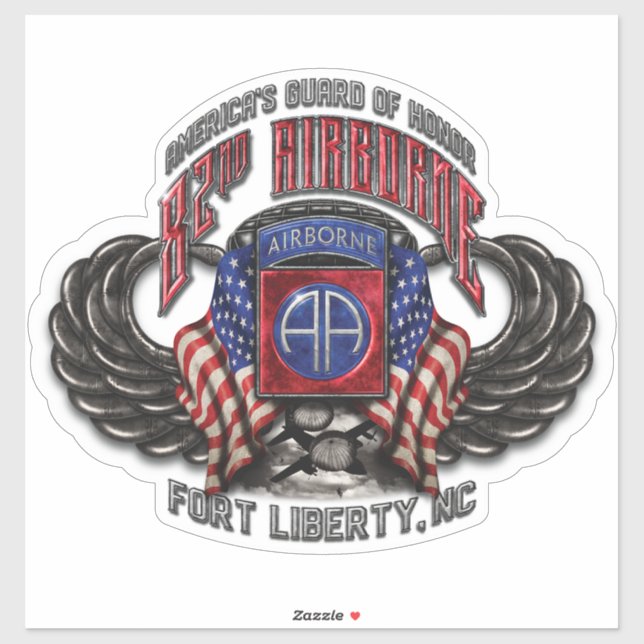 82nd Airborne 14" Wide Custom-Cut Vinyl Sticker (Sheet)