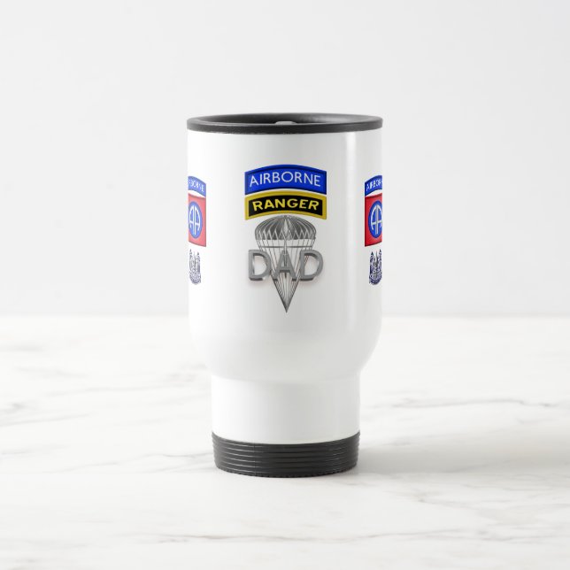 82nd Airborne Airborne Ranger Dad Travel Mug (Center)