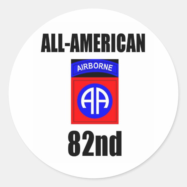 82nd Airborne Classic Round Sticker (Front)