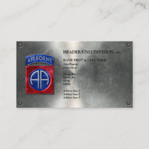 82nd Airborne Customizable Metallic Business Card