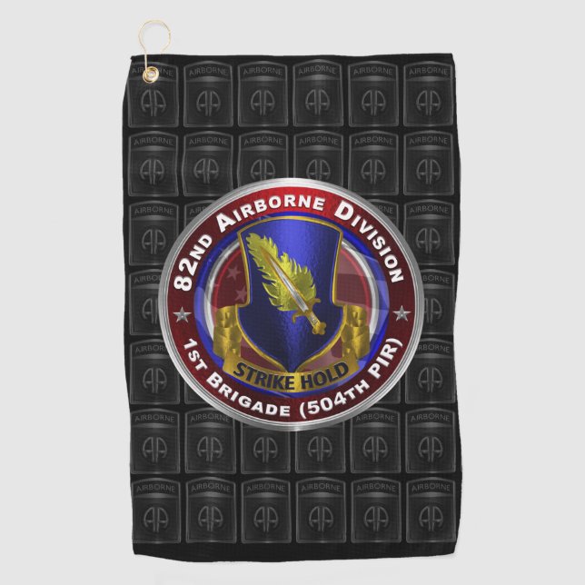 82nd Airborne Division 1st Brigade 504th PIR Golf Towel (Front)