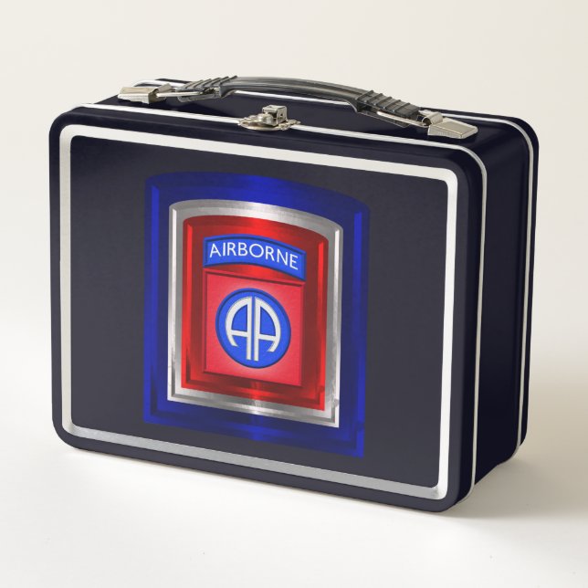 82nd Airborne Division 3 Metal Tier Patch Metal Lunch Box (Front)