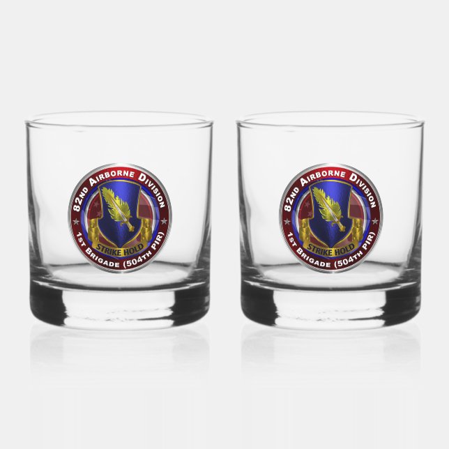 82nd Airborne Division 504th PIR  Whiskey Glass (Front)