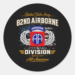 82nd Airborne Division Aamerican Paratrooper Army Classic Round Sticker