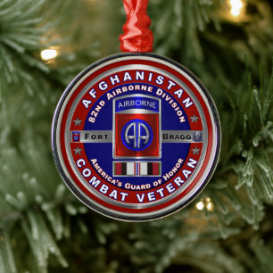 82nd Airborne Division Afghanistan Veteran Metal Ornament