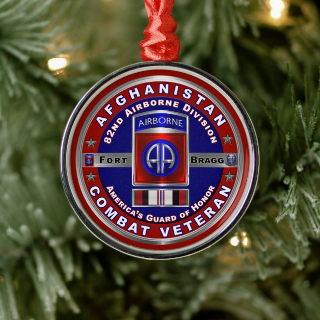 82nd Airborne Division Afghanistan Veteran Metal Ornament (Tree)