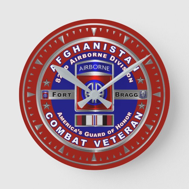 82nd Airborne Division Afghanistan Veteran Round Clock (Front)