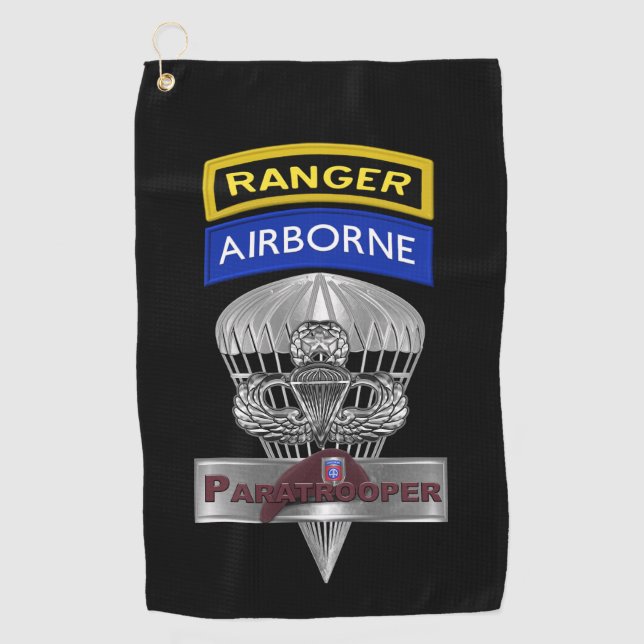 82nd Airborne Division Airborne Ranger Golf Towel (Front)