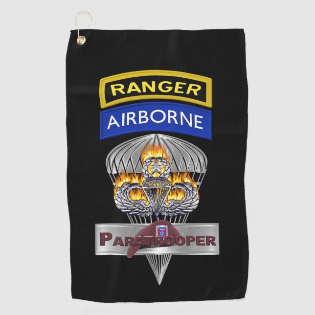 82nd Airborne Division Airborne Ranger Golf Towel (Front)