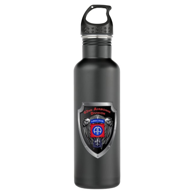82nd Airborne Division “AIRBORNE SHIELD" 710 Ml Water Bottle (Front)